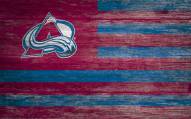 Colorado Avalanche 11" x 19" Distressed Flag Sign