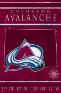 Colorado Avalanche 17" x 26" Coordinates Sign