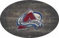 Colorado Avalanche 46" Distressed Wood Oval Sign