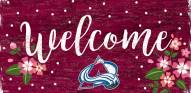 Colorado Avalanche 6" x 12" Floral Welcome Sign