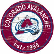 Colorado Avalanche Distressed Round Sign