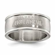 Colorado Avalanche Stainless Steel Logo Ring