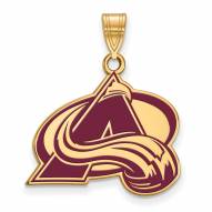 Colorado Avalanche Sterling Silver Gold Plated Large Enameled Pendant