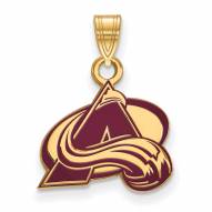 Colorado Avalanche Sterling Silver Gold Plated Small Enameled Pendant