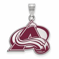 Colorado Avalanche Sterling Silver Large Enameled Pendant