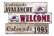 Colorado Avalanche Welcome 3 Plank Sign