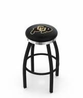 Colorado Buffaloes Black Swivel Barstool with Chrome Accent Ring