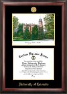 Colorado Buffaloes Gold Embossed Diploma Frame with Campus Images Lithograph