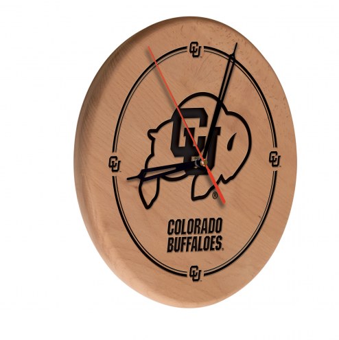 Colorado Buffaloes Laser Engraved Wood Clock