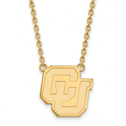 Colorado Buffaloes Sterling Silver Gold Plated Large Pendant Necklace