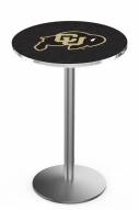 Colorado Buffaloes Stainless Steel Bar Table with Round Base