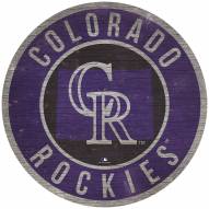 Colorado Rockies 12" Circle with State Sign