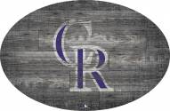 Colorado Rockies 46" Distressed Wood Oval Sign