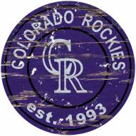 Colorado Rockies Distressed Round Sign