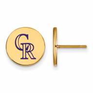 Colorado Rockies Sterling Silver Gold Plated Small Disc Earrings