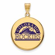Colorado Rockies Sterling Silver Gold Plated Large Pendant