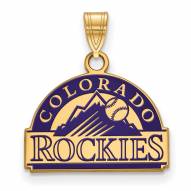 Colorado Rockies Sterling Silver Gold Plated Small Pendant