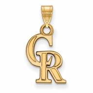 Colorado Rockies MLB Sterling Silver Gold Plated Small Pendant