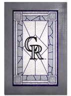 Colorado Rockies Stained Glass with Frame