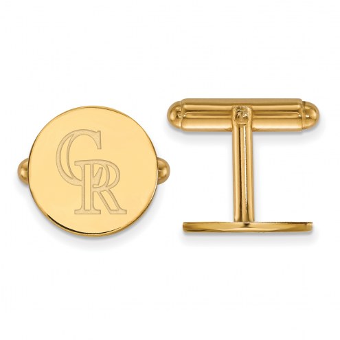 Colorado Rockies Sterling Silver Gold Plated Cuff Links