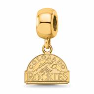 Colorado Rockies Sterling Silver Gold Plated Extra Small Dangle Bead