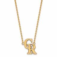 Colorado Rockies Sterling Silver Gold Plated Large Pendant Necklace