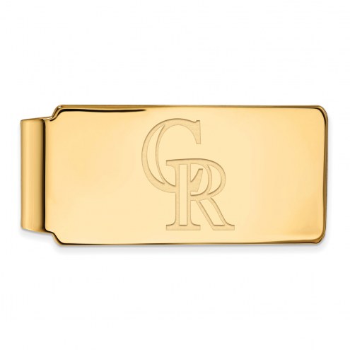 Colorado Rockies Sterling Silver Gold Plated Money Clip