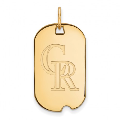 Colorado Rockies Sterling Silver Gold Plated Small Dog Tag