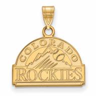 Colorado Rockies Sterling Silver Gold Plated Small Pendant