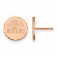Colorado Rockies Sterling Silver Rose Gold Plated Small Disc Earrings