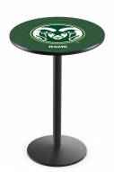 Colorado State Rams Black Wrinkle Bar Table with Round Base