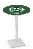 Colorado State Rams Chrome Bar Table with Square Base