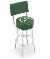 Colorado State Rams Chrome Double Ring Swivel Barstool with Back