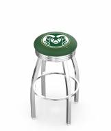 Colorado State Rams Chrome Swivel Barstool with Ribbed Accent Ring