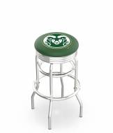 Colorado State Rams Double Ring Swivel Barstool with Ribbed Accent Ring