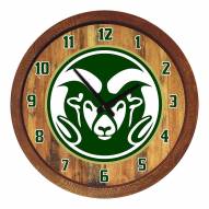Colorado State Rams "Faux" Barrel Top Wall Clock