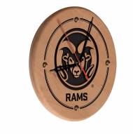 Colorado State Rams Laser Engraved Wood Clock