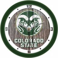 Colorado State Rams Weathered Wood Wall Clock