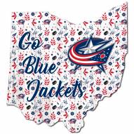 Columbus Blue Jackets 12" Floral State Sign