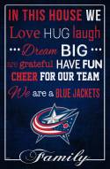 Columbus Blue Jackets 17" x 26" In This House Sign