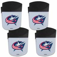 Columbus Blue Jackets 4 Pack Chip Clip Magnet with Bottle Opener