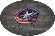Columbus Blue Jackets 46" Distressed Wood Oval Sign