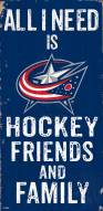 Columbus Blue Jackets 6" x 12" Friends & Family Sign
