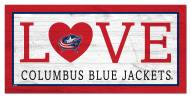 Columbus Blue Jackets 6" x 12" Love Sign