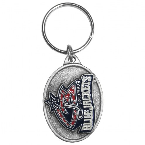 Columbus Blue Jackets Carved Metal Key Chain