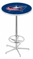 Columbus Blue Jackets Chrome Bar Table with Foot Ring
