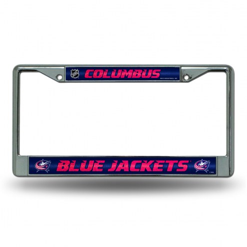 Columbus Blue Jackets Chrome Glitter License Plate Frame