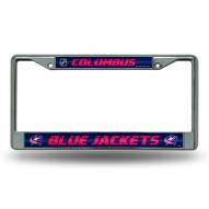 Columbus Blue Jackets Chrome Glitter License Plate Frame