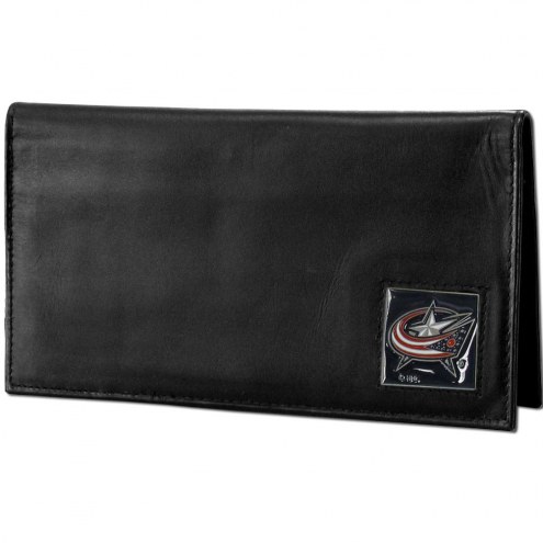 Columbus Blue Jackets Deluxe Leather Checkbook Cover