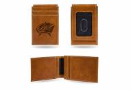 Columbus Blue Jackets Laser Engraved Brown Front Pocket Wallet
